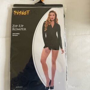 Spirit Halloween Black Zip-Up Romper